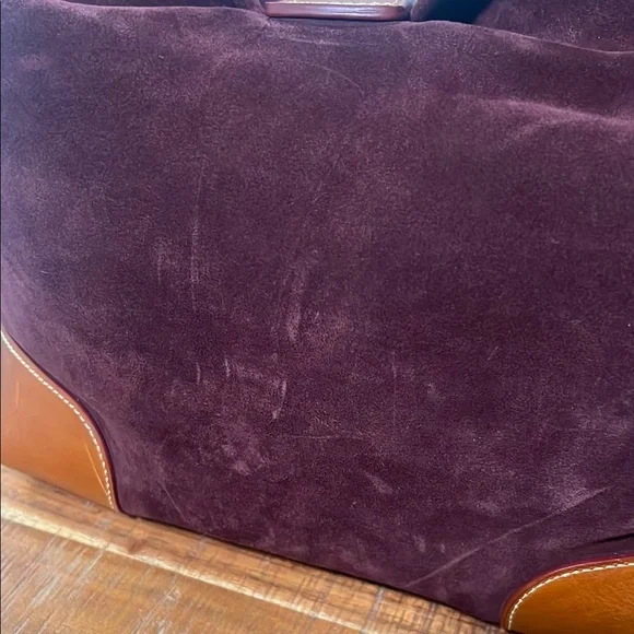 Dooney & Bourke Burgundy Fall Suede Leather Women's Bag and Matching Wallet Set - Picture 3 of 14